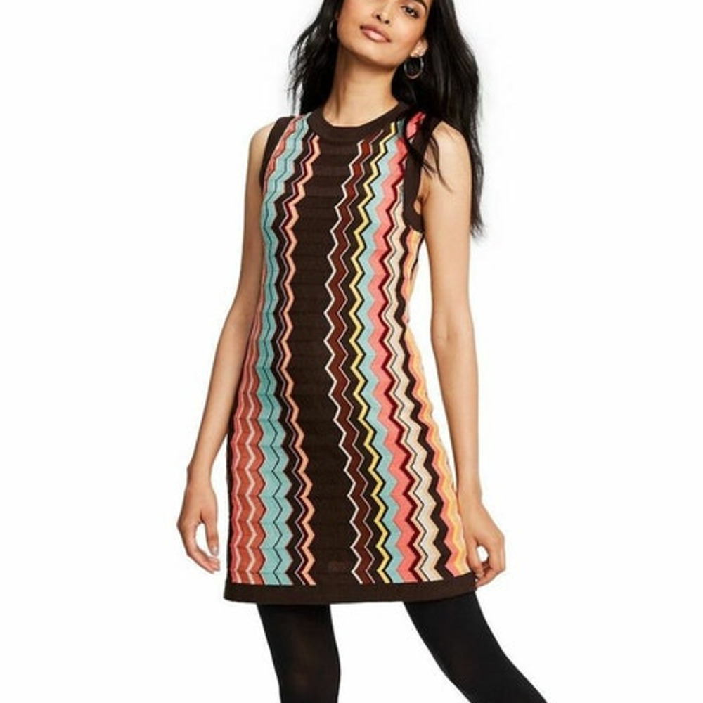 MISSONI Zigzag Sleeveless Mini Dress M like NEW